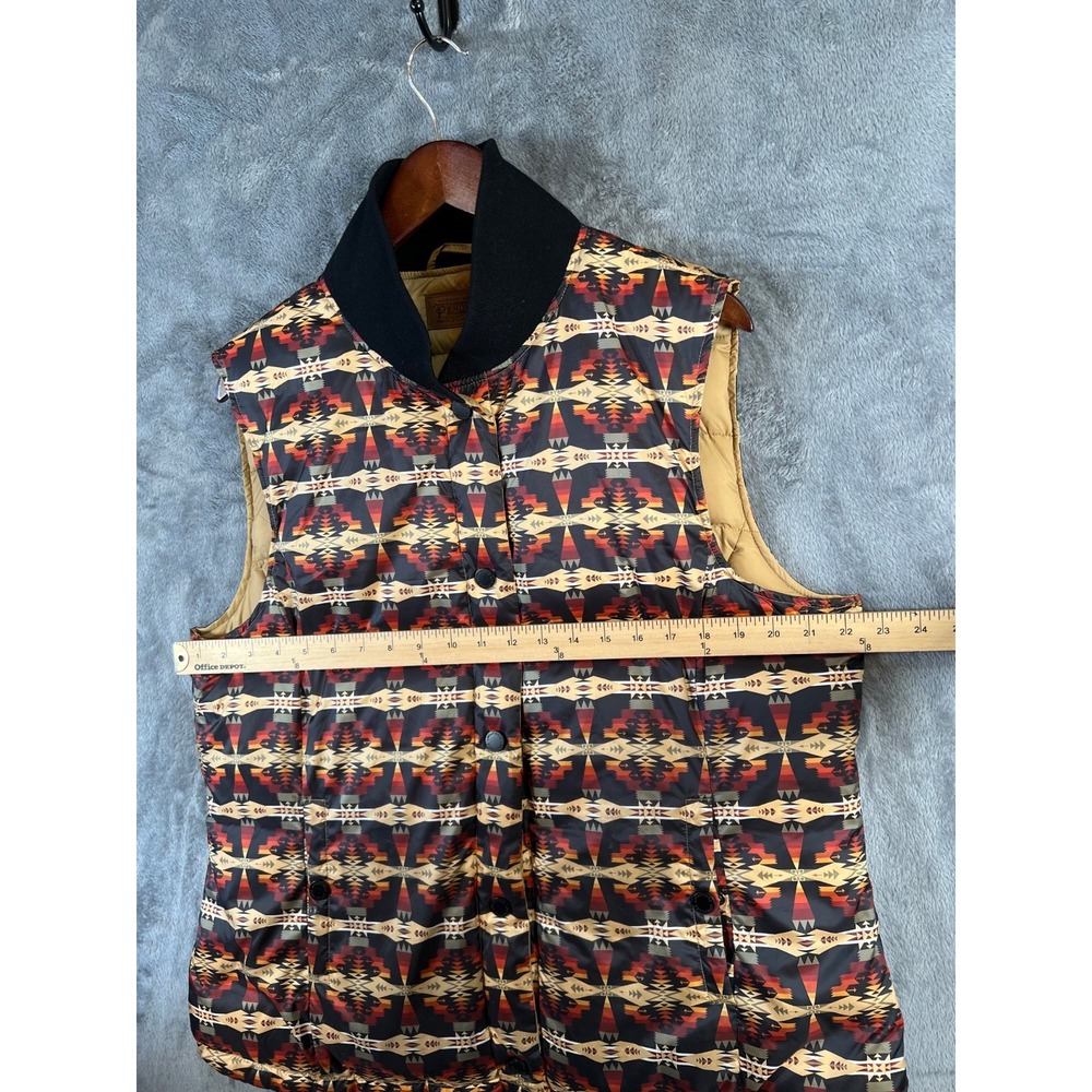 Pendleton Puffer Vest Womens XL Aztec Black Tan Duck Down Reversible NWOT* - Picture 5 of 13